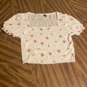 Zaful square neck blouse, kind of see-through.